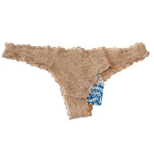 Free People Lace Tanga Panties Nude Medium